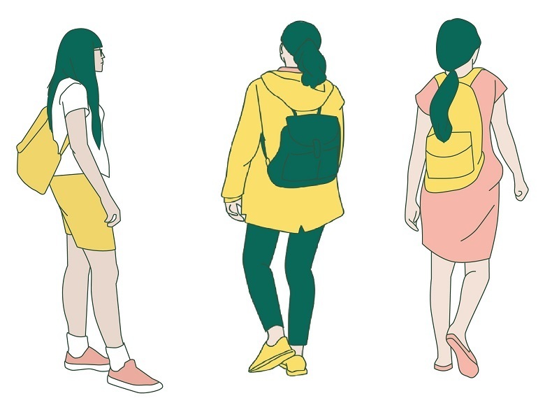 乱れた女性の歩き方