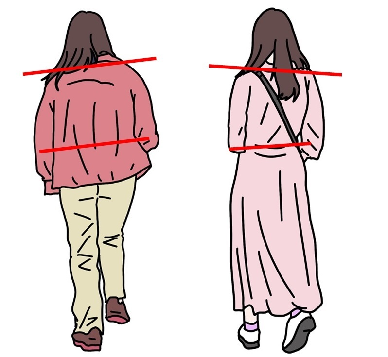 女性の姿勢の崩れ